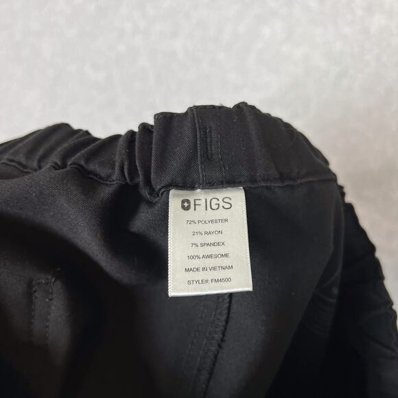 FIGS Pisco Basic Scrub Pants Men's Size L in Black Elastic Waistband Drawcord - Picture 8 of 9